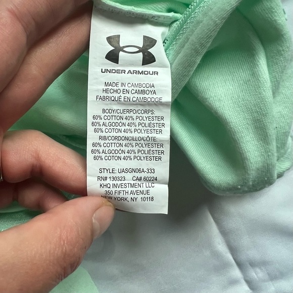 Under Armour Green & Grey Logo Print Zip Up Footie Size 9-12 Months - Picture 6 of 10
